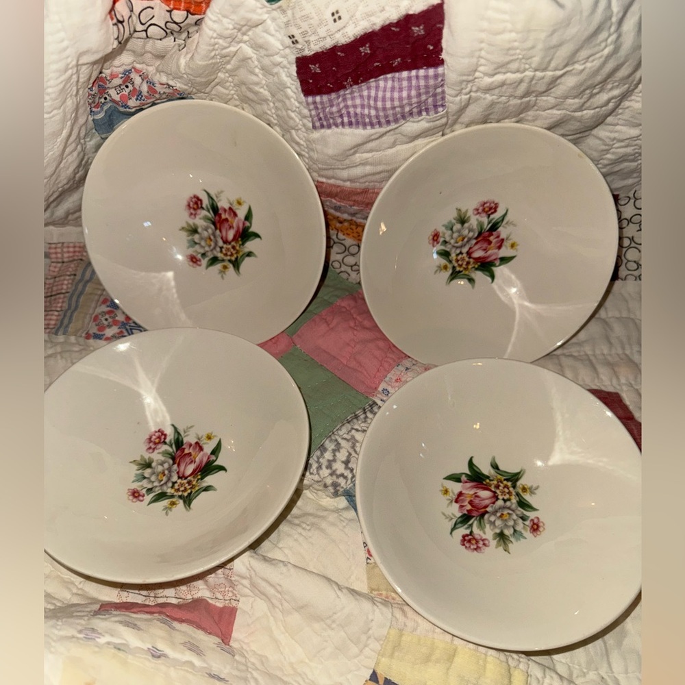 Homer Laughlin “Rhythm” Floral bowls set of four